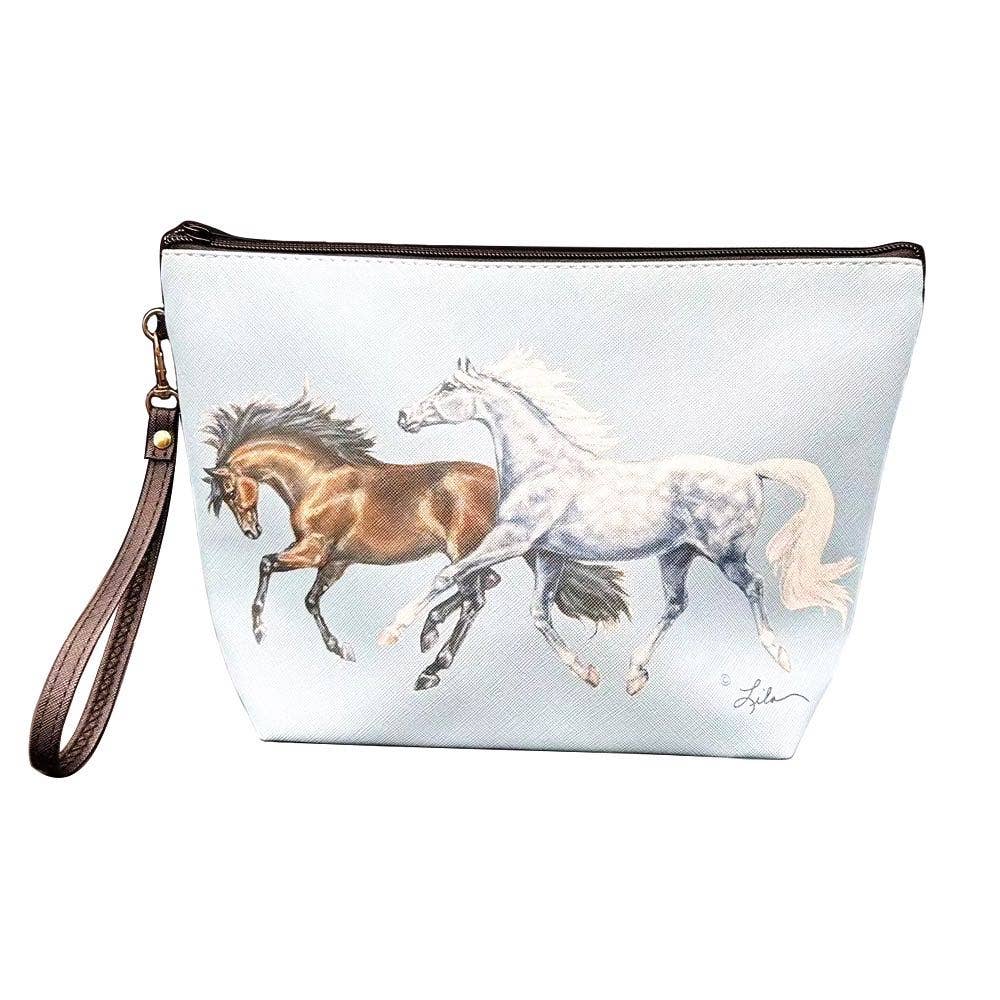 AWST Int'l Lila Grey Bay Accessory Bag with Wristlet