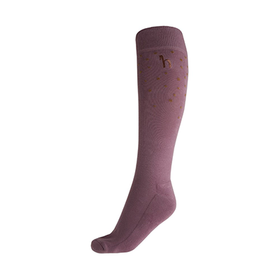Horze Jordis Glitter Womens Winter Riding Socks - Wood Rose