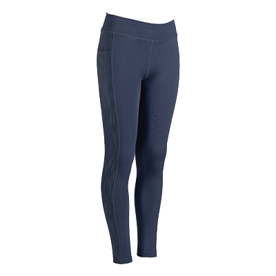 HKM Riding Tights -Flow Reflective Kids- Full Seat - Deep Blue