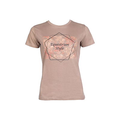 HKM T-shirt -Savona Print- Style - Taupe