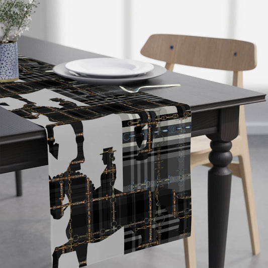 Black Equestrian Table Runner, Equestrian Dining Room