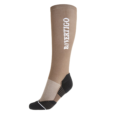 B Vertigo Compression Knee Socks - Shitake Beige
