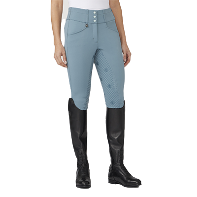 ROMFH® Willow Ladies Euro Knee Patch Breech - Dust Blue