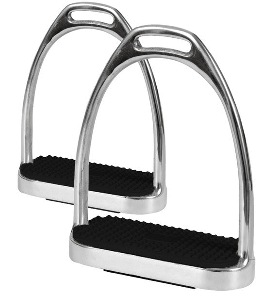 Stainless Steel Fillis Stirrups with Black Pads