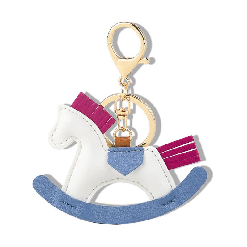 PU Leather Rocking Horse Bag Keychain Accessory