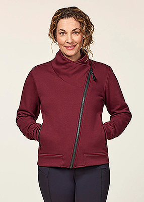 EQL Wrap Front Fleece Jacket - Sangria