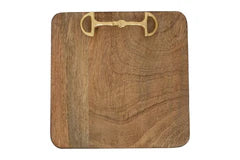 Huntley Equestrian Wooden Square Tray with Gold Bit