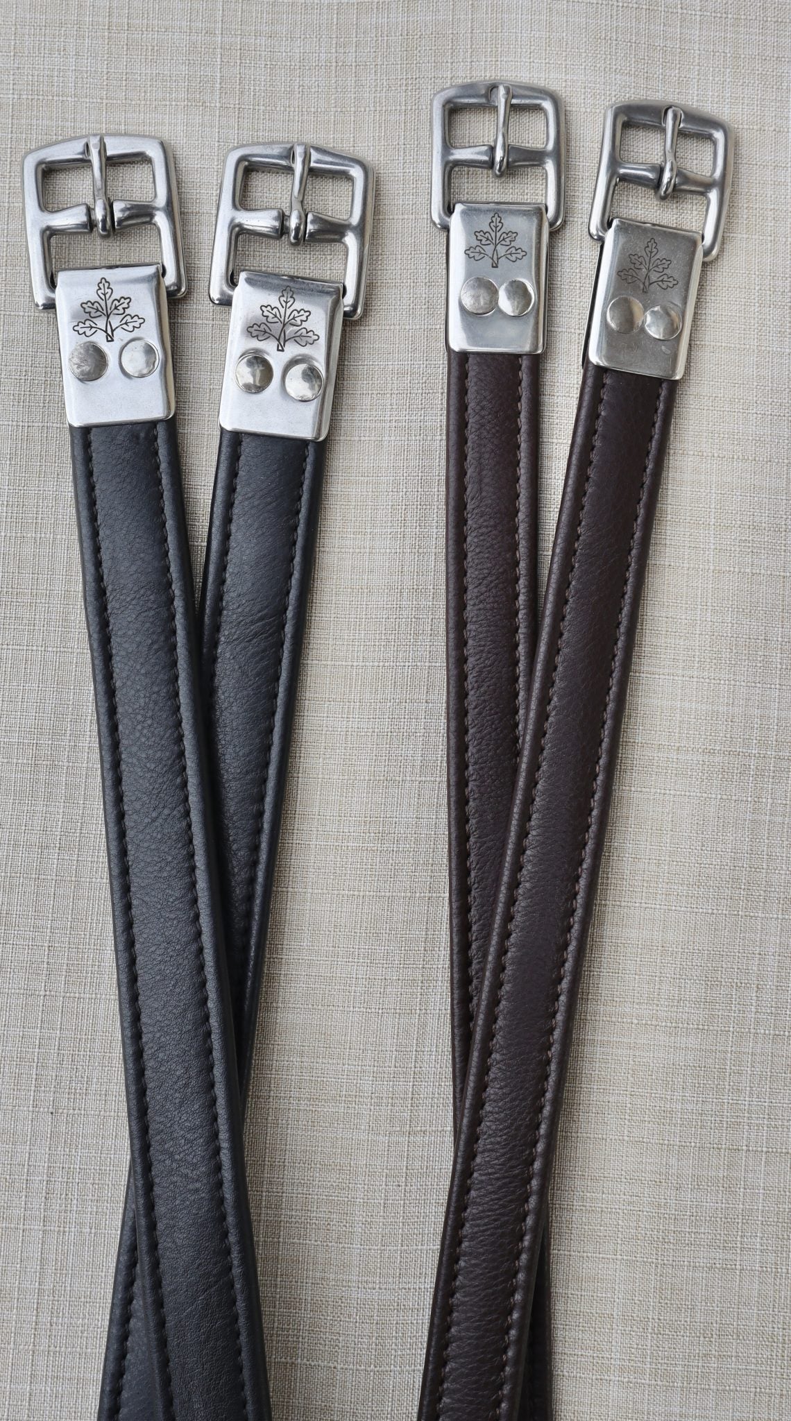 Black Oak Calf Lined Leathers - 7/8" Brown