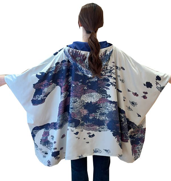 Equestrian Purple Reversible Rain Cape - Bouquet Collection