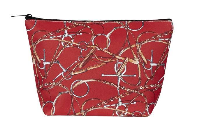 Red Bridles Large Cosmetic or Pencil Bag