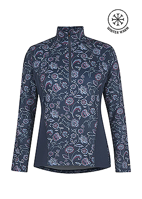 Kerrits Up Tempo Fleece Tech Top – Print - Admiral Bit of Bloom