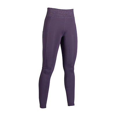 HKM Silicone Full Seat Tights -Lavender Bay- Dark Lilac