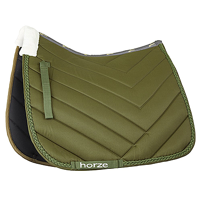 Horze Victoria Dressage Saddle Pad - Beetle Khaki Green
