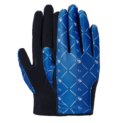 Horze Fia Kids Sure Grip Stretchy Riding Gloves - Proncess Blue