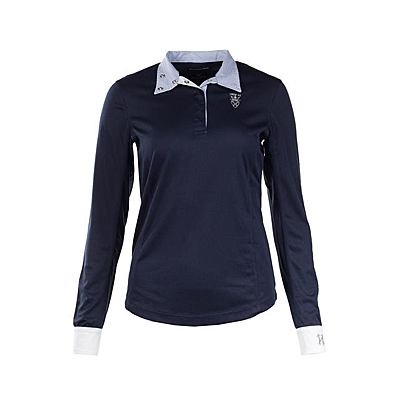 peacoat dark blue Horze Blaire Women's Long-Sleeved Functional Show Shirt
