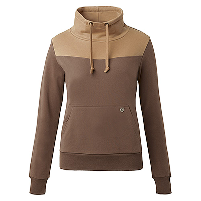 Horze Jade Women's High Neck Sweatshirt - French Roast/Cocoa Mocha