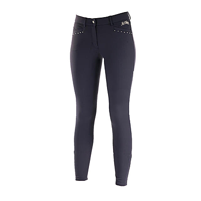 B Vertigo Olivia Women's Silicone Knee Patch Breeches - Dark Blue