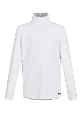 Kerrits Kids Encore Long Sleeve Show Shirt - White/Lucky Diamond