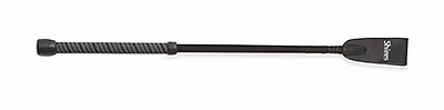 16.5” Zigzag Stem Crop with Leather Keeper - Black