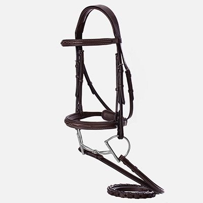 Equinavia Valkyrie Fancy Stitched Hunter Bridle & Reins - Chocolate Brown