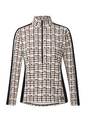 Kerrits Muzzle Nuzzle Fleece Half Zip Riding Top – Print -Vanilla Plaid Pasture