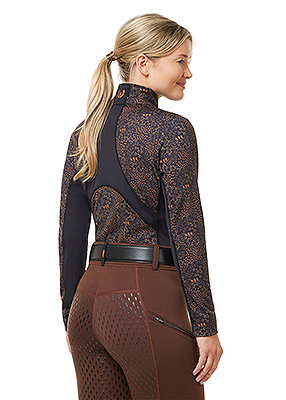 Kerrits Rail Side Quarter Zip Tech Top – Print - Leather Snaffle harmony