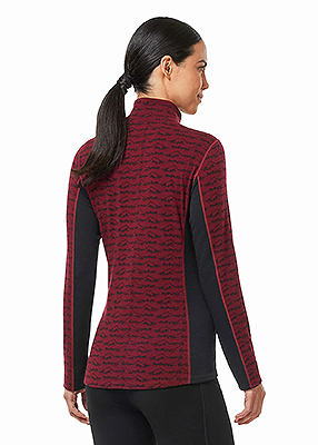 Kerrits Stable Temp Merino Wool Quarter Zip Top – Print - Sangria Wild Horses