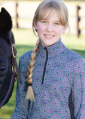 Kerrits Kids Rail Side Quarter Zip Tech Top – Print - Iris Starlight