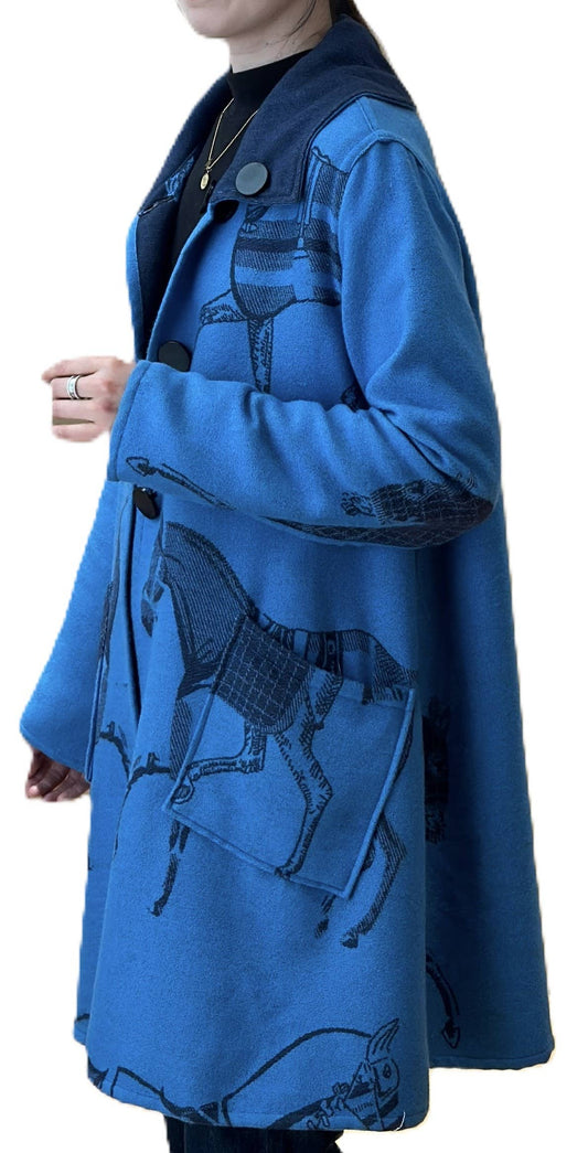 Equestrian Blue / Black Reversible Coat – Trotter Collection