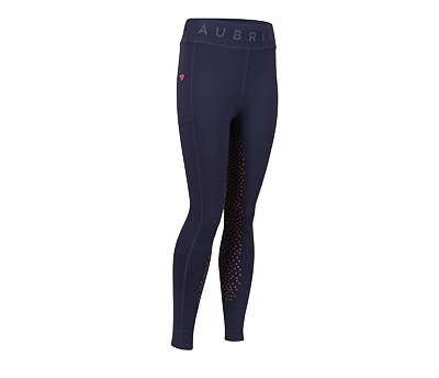 Shires Aubrion Non-Stop Riding Tights - Young Rider -  Navy