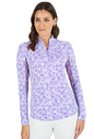 IBKUL Abstract Skin Print Long Sleeve Mock Neck Top - Lavender
