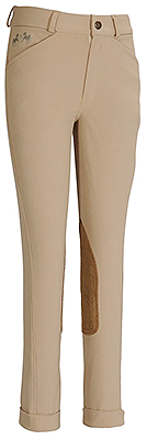 Equine Couture Children’s Coolmax Champion Front Zip Jodhpurs - Safari/Taupe