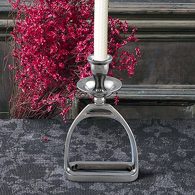 Arthur Court Equestrian Stirrup Candlestick