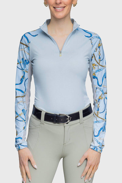 Long Sleeve Raglan Robin's Egg Belt 1/4 Zip