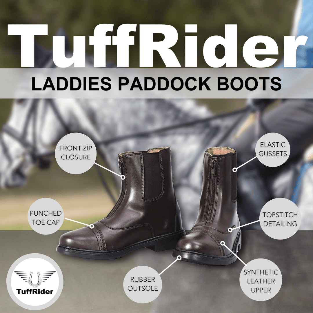 TuffRider Women Synthetic Leather Front Zipper Paddock Boots