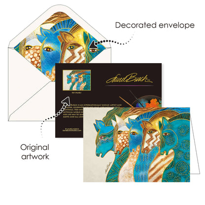 Notecards - Laurel Burch Horses - Box 16 Cards & Envelopes