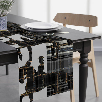 Black Equestrian Table Runner, Equestrian Dining Room