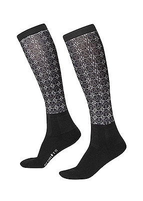 Kerrits Dual Zone Boot Socks - Black Iron Bouquet