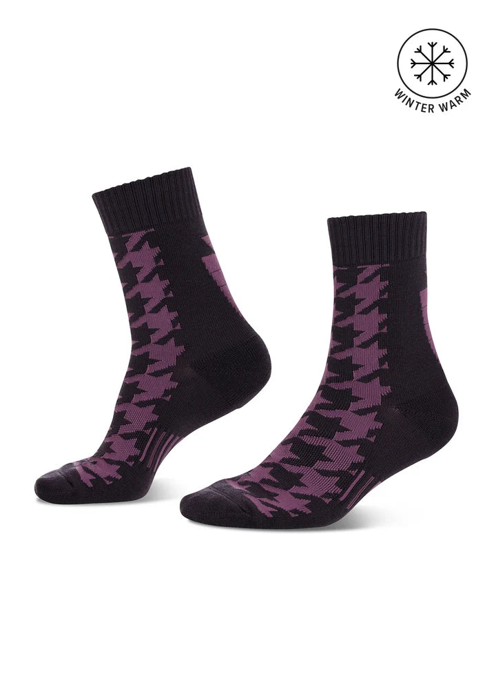 Houndstooth Wool Paddock Boot Socks