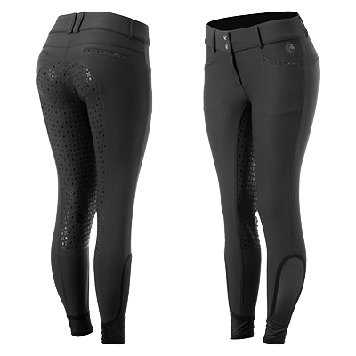 Equinavia Victoria Womens Silicone Full Seat Breeches - Black/Black