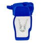 AWST Aqua Rhinestone Horseshoe Necklace-Horse Head Gift Box