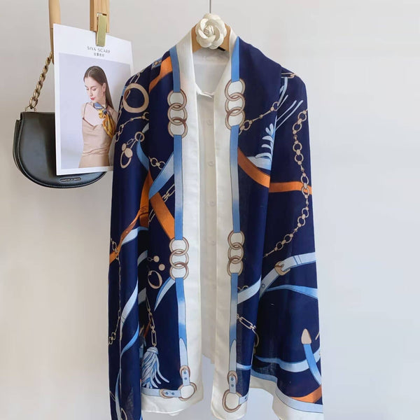 Navy Scarf – Equine Chain Collection