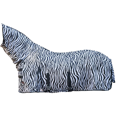 HKM Fly Sheet -Zebra- with Neck - White/Black