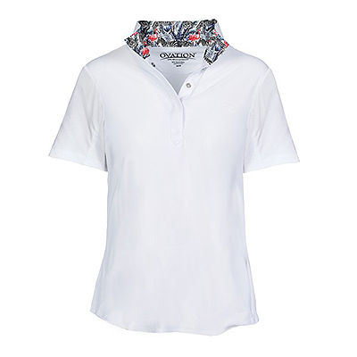 Ovation Ellie Child's Tech Show Shirt- Short Sleeve -White Zebra