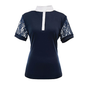 Ovation Elegance Lace Show Shirt- Short Sleeve - Navy