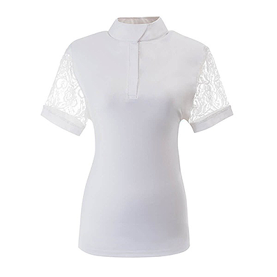 Ovation Elegance Lace Show Shirt- Short Sleeve - White