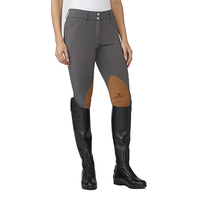 ROMFH® Willow Ladies Euro Knee Patch Breech -Classic Greystoke