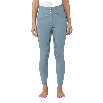 ROMFH® Willow Ladies Euro Knee Patch Breech - Dust Blue