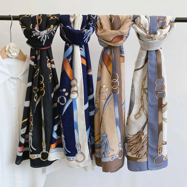 Blue / White Scarf – Equine Chain Collection