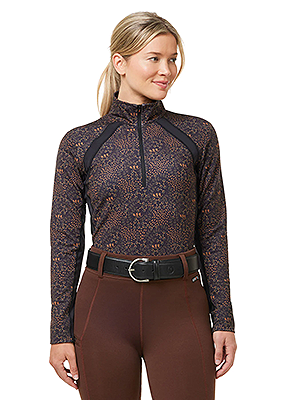Kerrits Rail Side Quarter Zip Tech Top – Print - Leather Snaffle harmony
